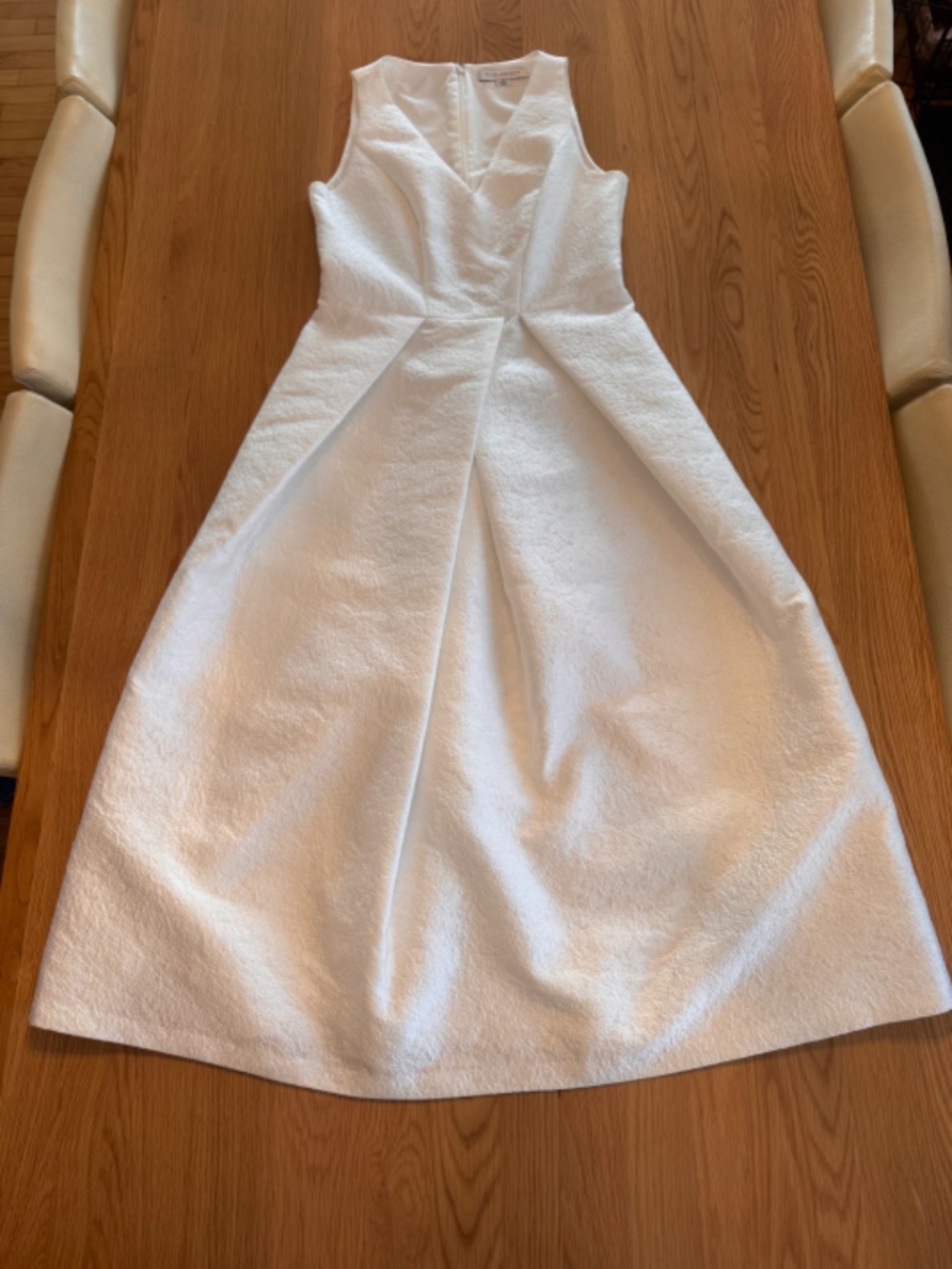 Kay Unger Jacquard Midi Dress White Wedding/Bridal